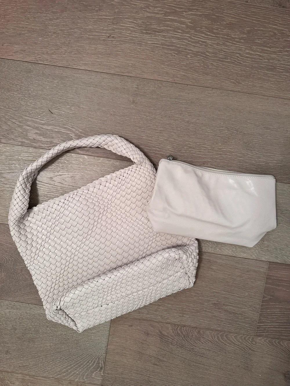Woven Hobo Shoulder Bag - Cream